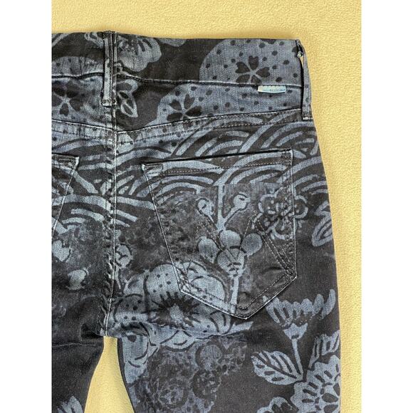 Mother Jeans Womens 24 Blue The Looker Crop The Moon of Tokyo Floral Denim Adult - Picture 11 of 13